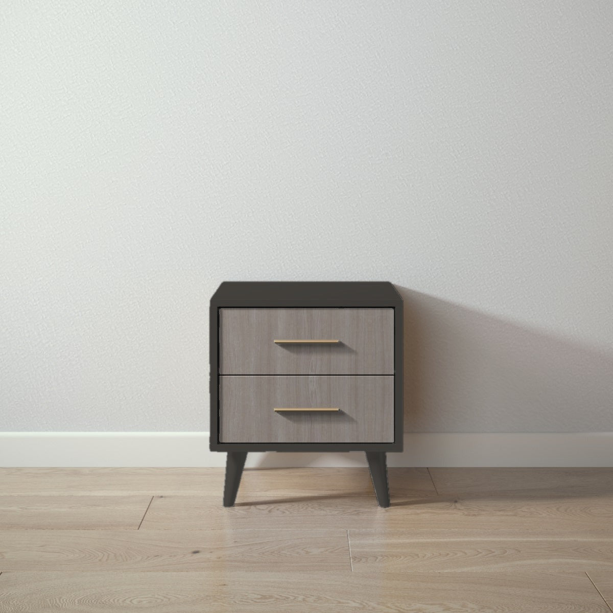 New York Nightstand in Peppercorn / Aqua Grey finish