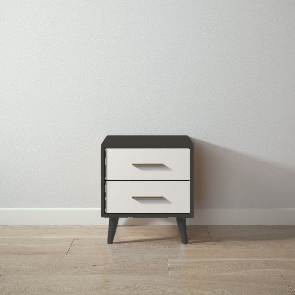 New York Nightstand in Peppercorn / Bianco Satinato finish