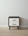 New York Nightstand in Peppercorn / Bianco Satinato finish