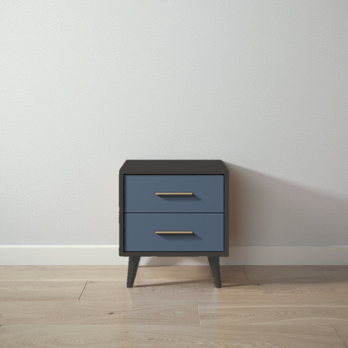 New York Nightstand in Peppercorn / Navy finish