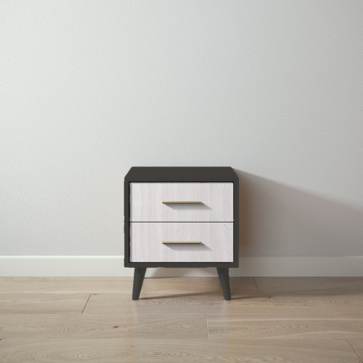 New York Nightstand in Peppercorn / Washed White finish