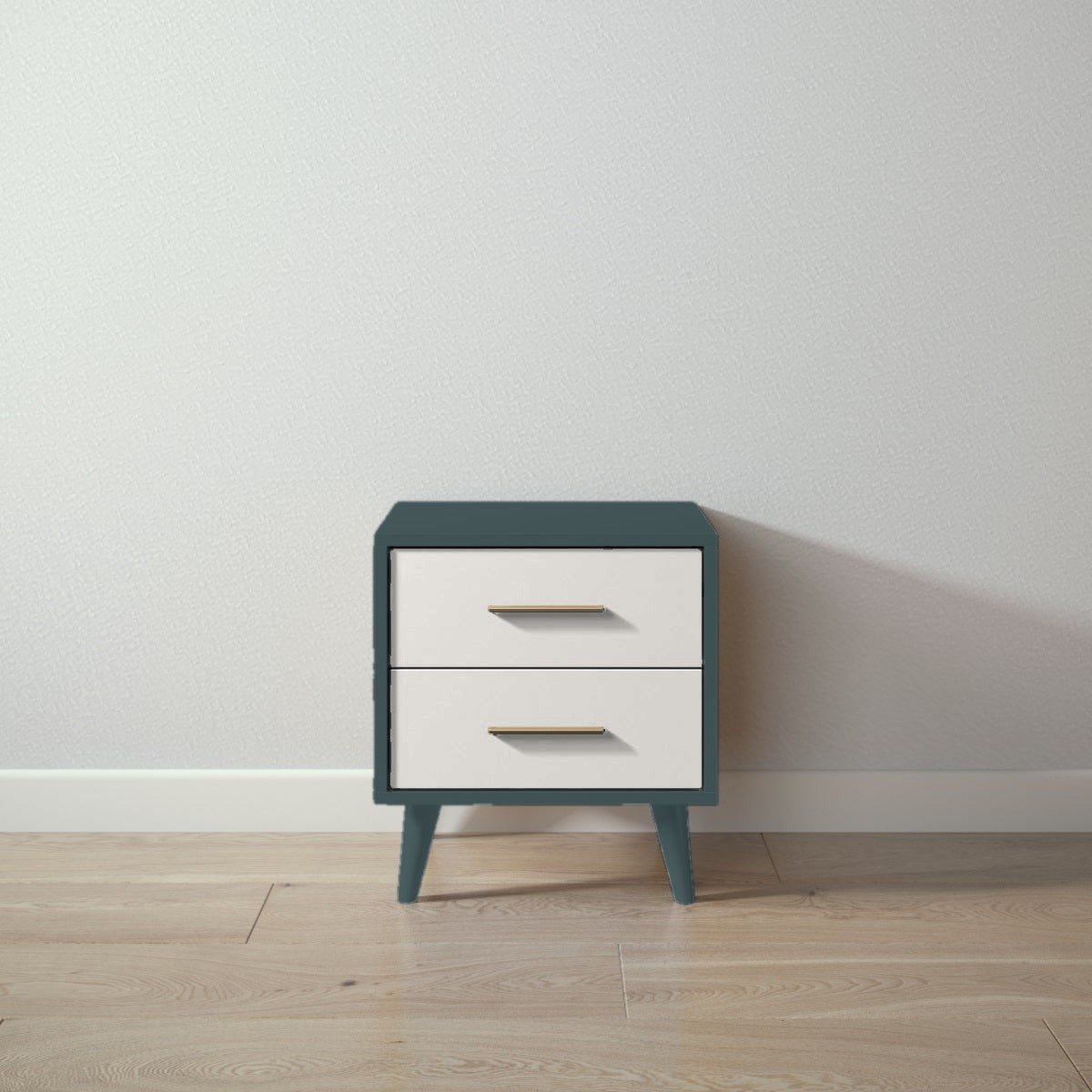 New York Nightstand in Rosemary / Bianco Satinato finish