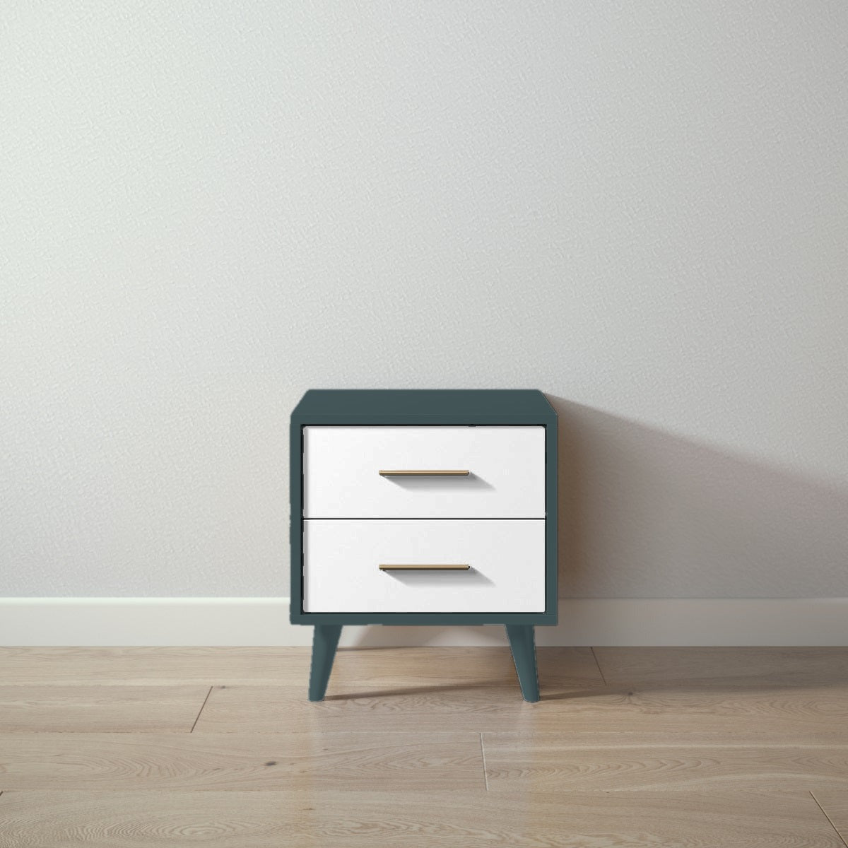 New York Nightstand in Rosemary / Solid White finish