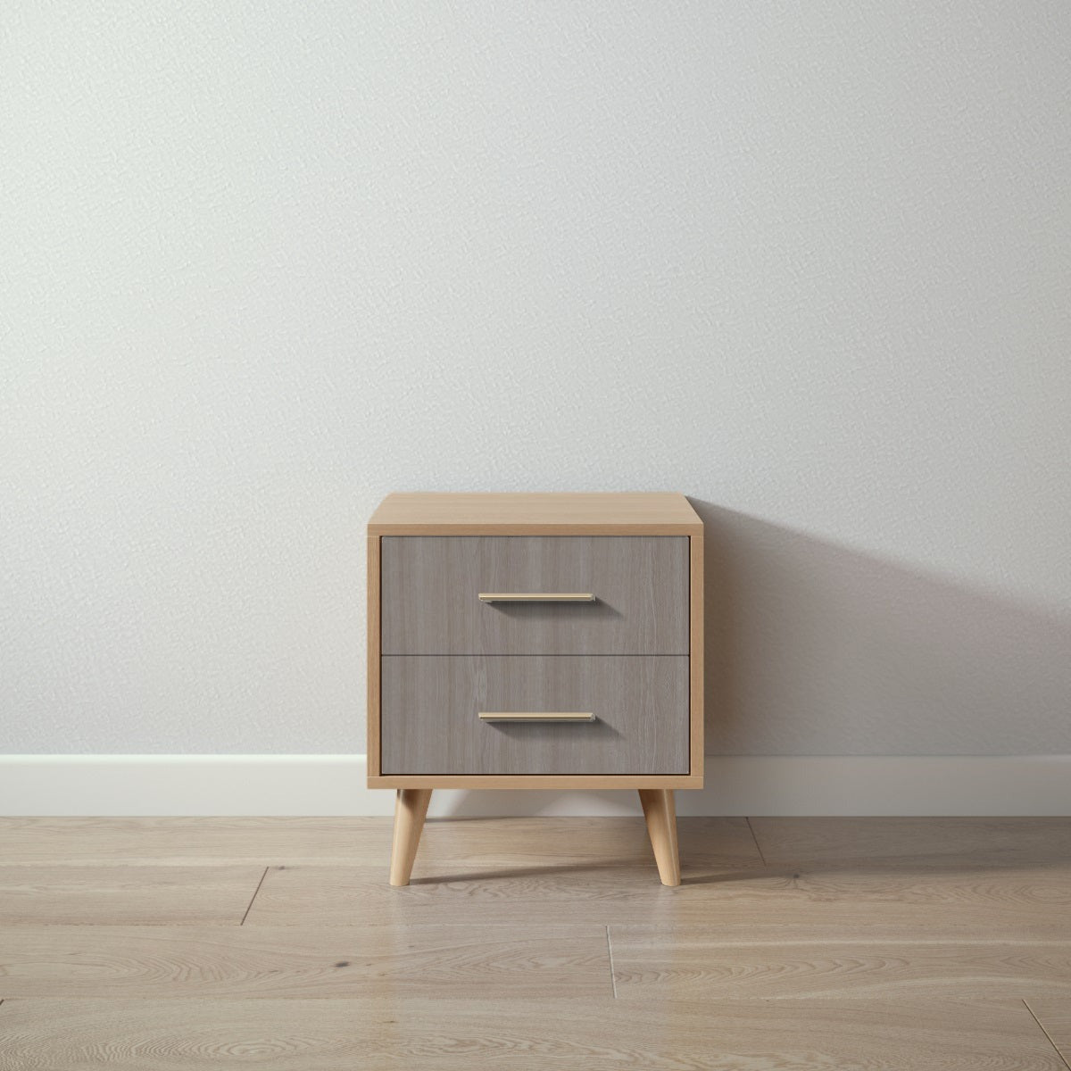 New York Nightstand in Sandstone / Aqua Grey finish