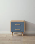 New York Nightstand in Sandstone / Navy finish