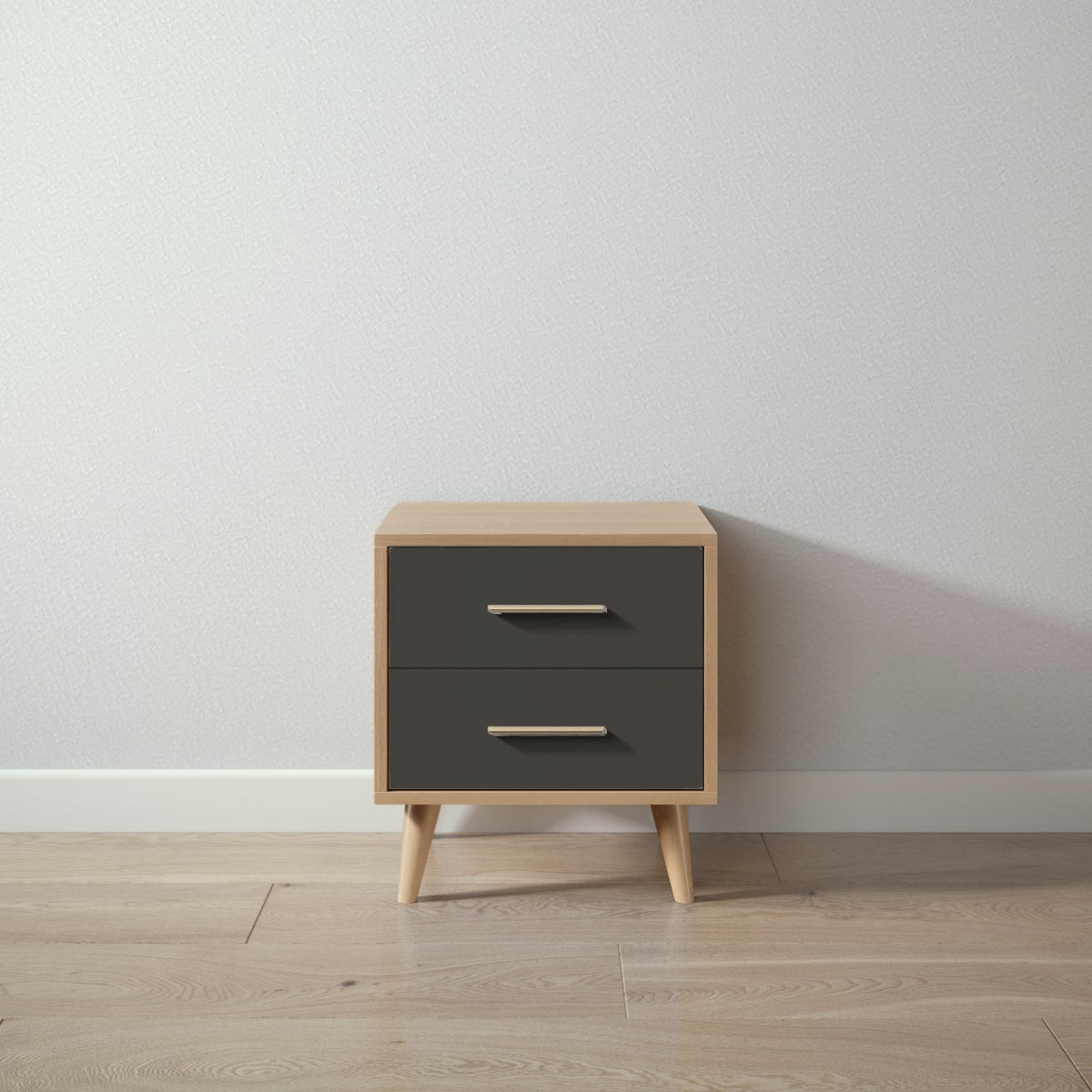 New York Nightstand in Sandstone / Peppercorn finish