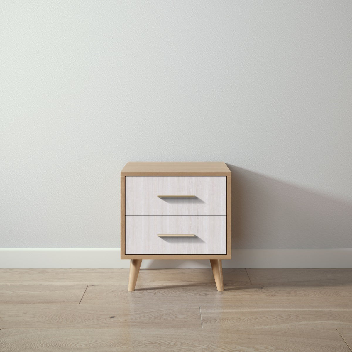 New York Nightstand in Sandstone / Washed White finish