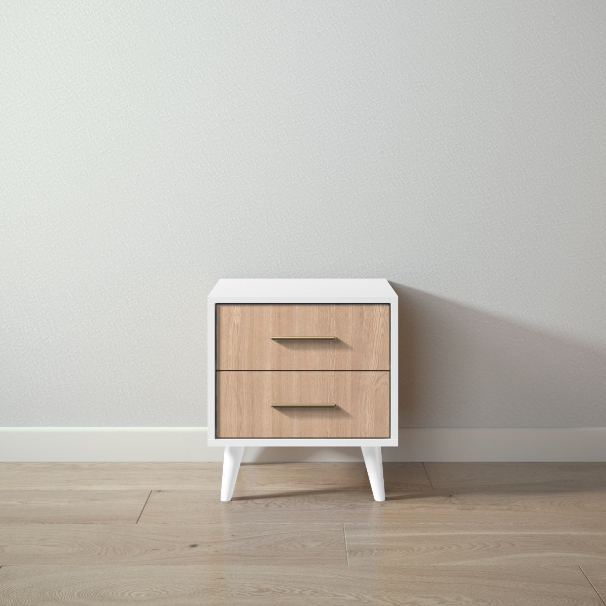 New York Nightstand in Solid White / Albero Puro finish