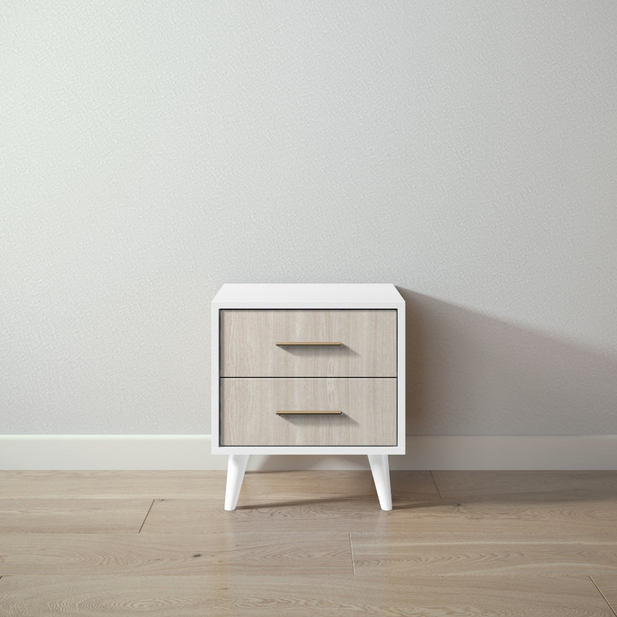 New York Nightstand in Solid White / Ash finish