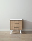 New York Nightstand in Solid White / Harvest finish