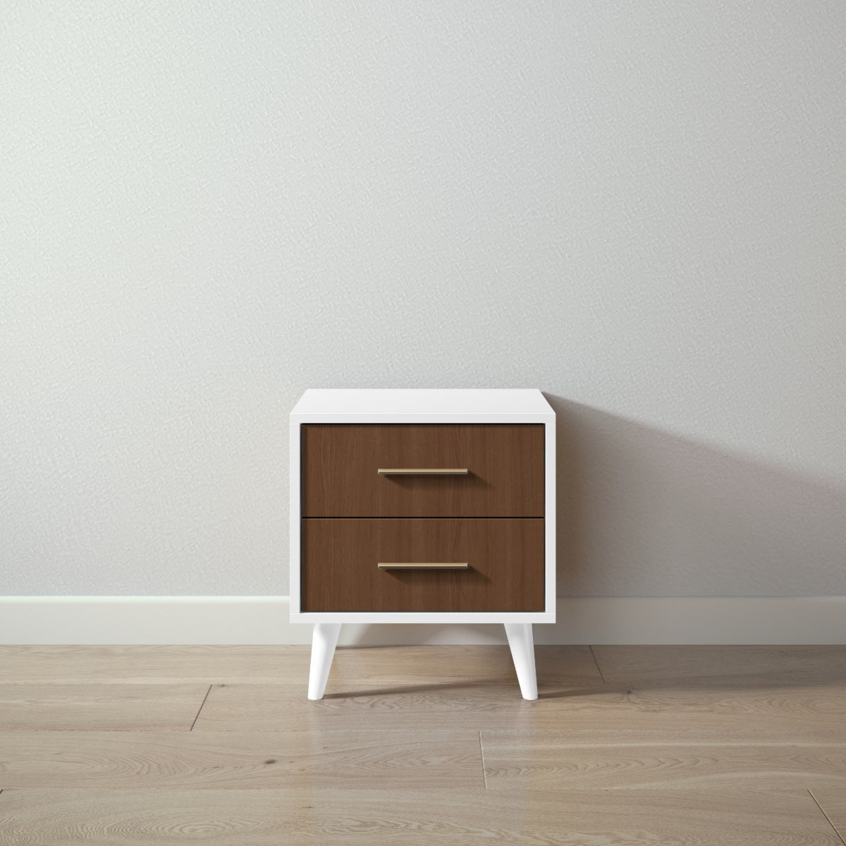 New York Nightstand in Solid White / Nocello finish