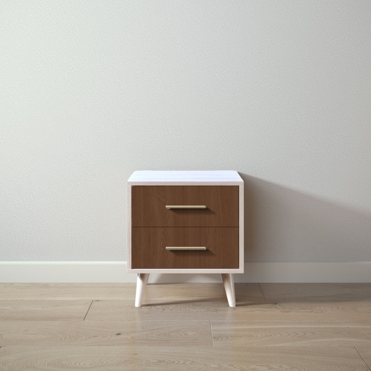 New York Nightstand in Washed White / Nocello finish