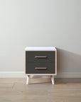 New York Nightstand in Washed White / Peppercorn finish