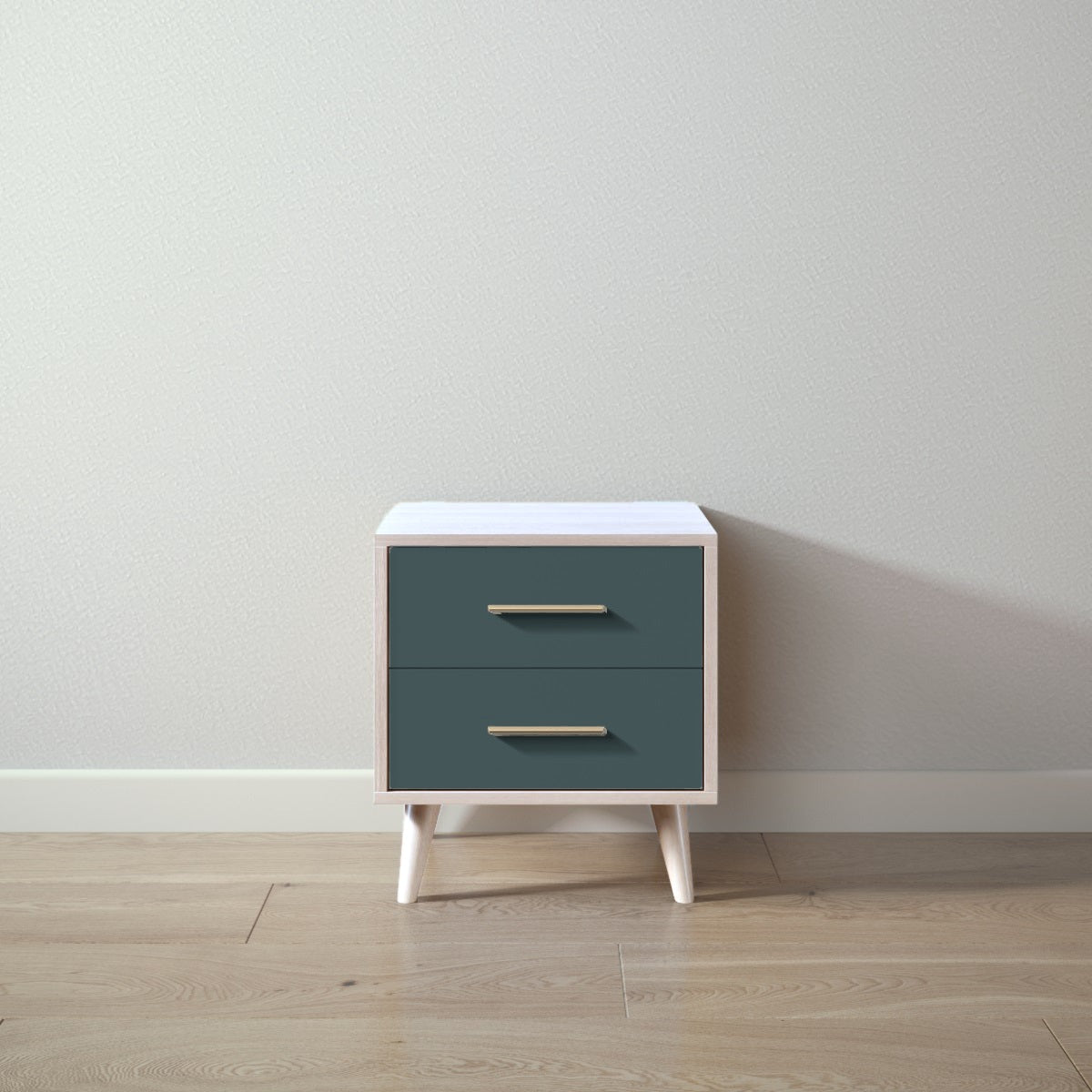 New York Nightstand in Washed White / Rosemary finish