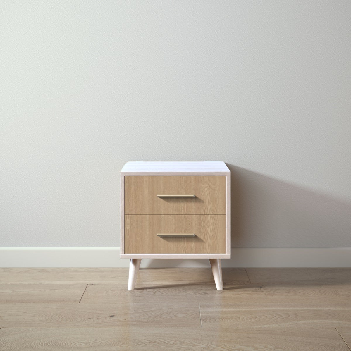 New York Nightstand in Washed White / Sandstone finish