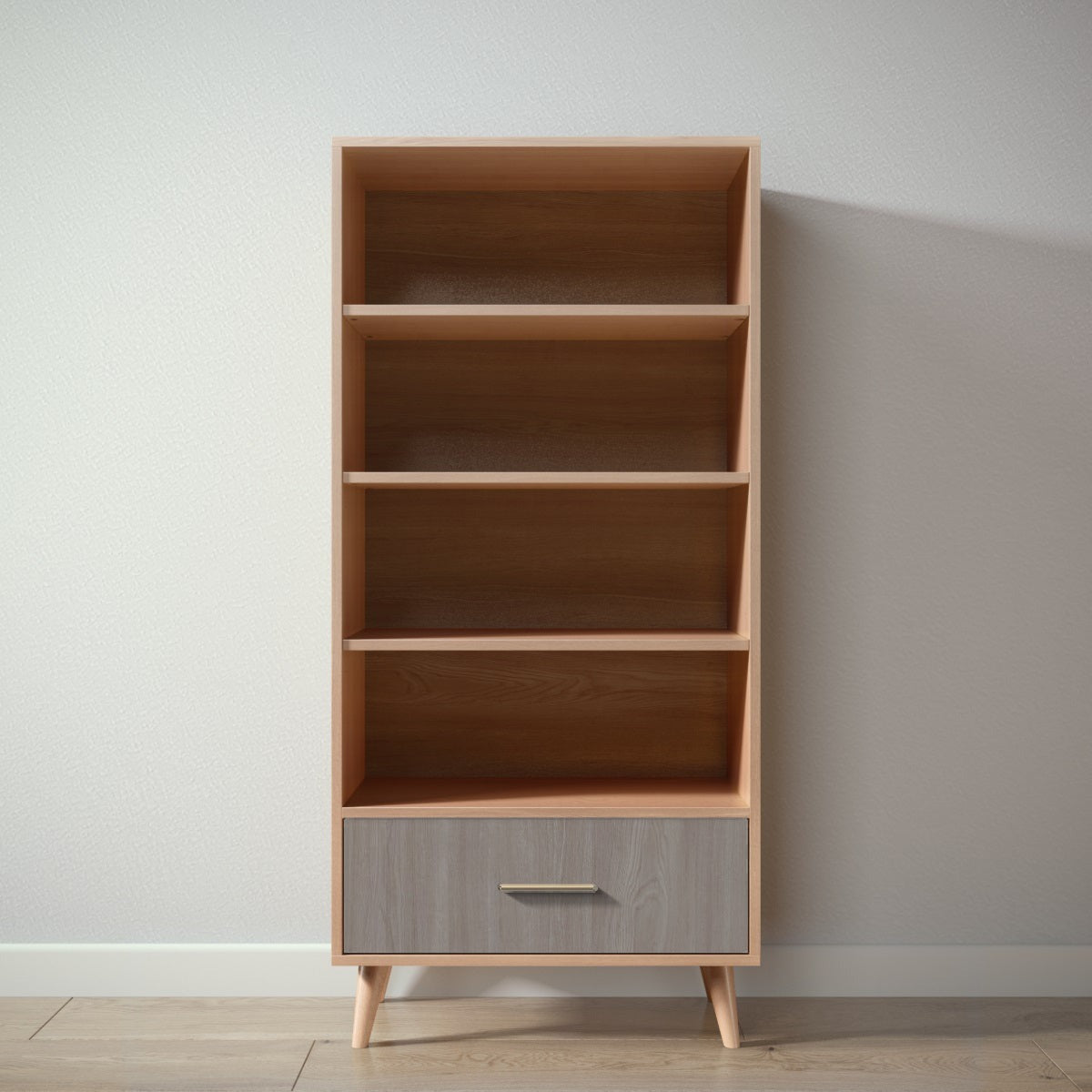 New York Bookcase in Albero Puro / Aqua Grey finish