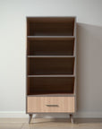 New York Bookcase in Aqua Grey / Albero Puro finish