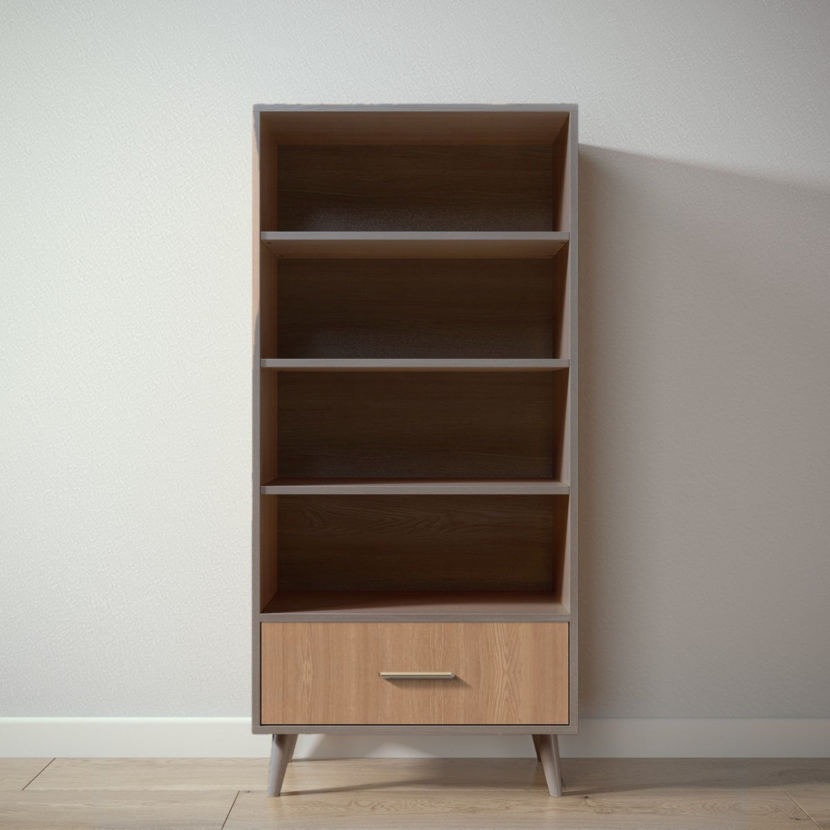 New York Bookcase in Aqua Grey / Bruno Antico finish