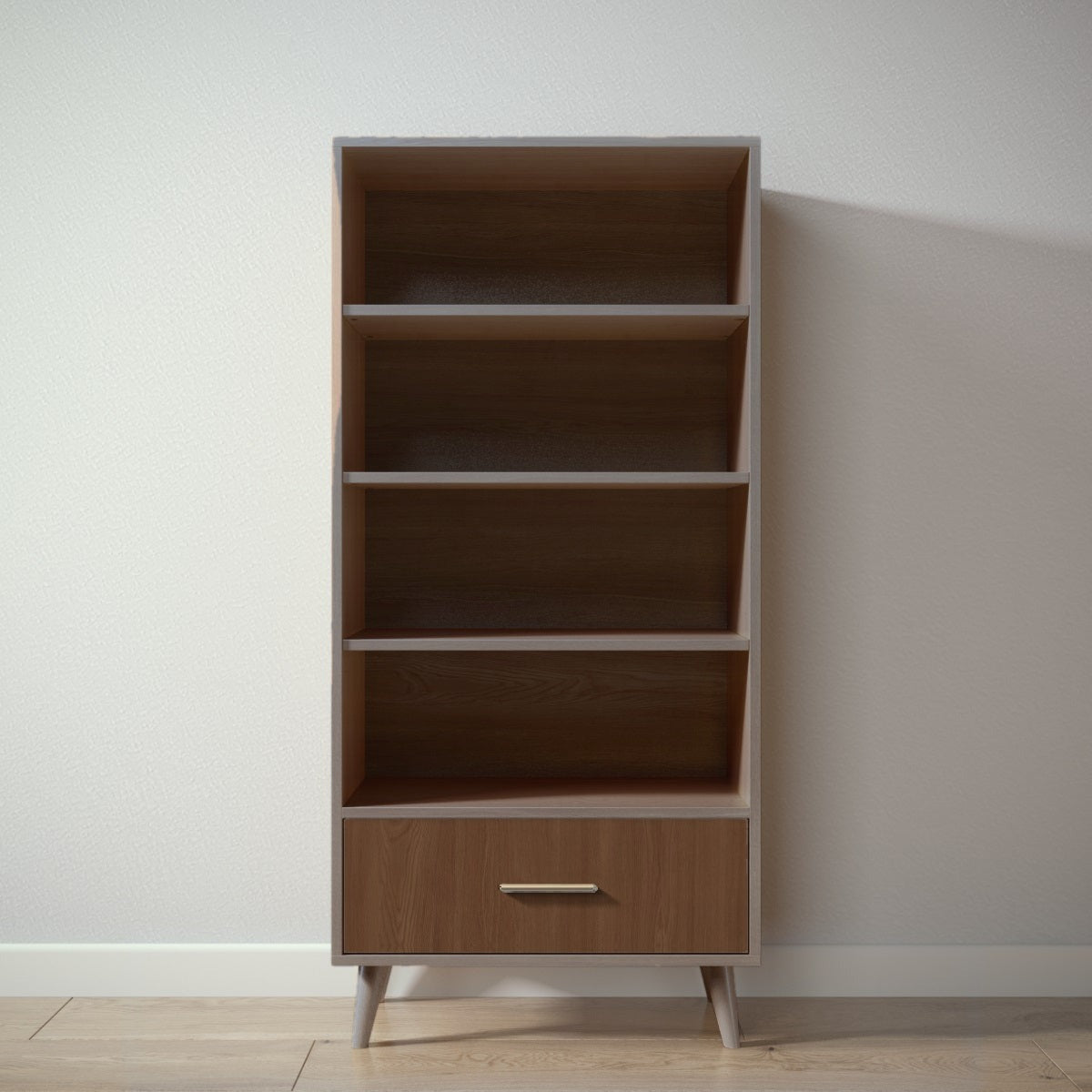 New York Bookcase in Aqua Grey / Nocello finish
