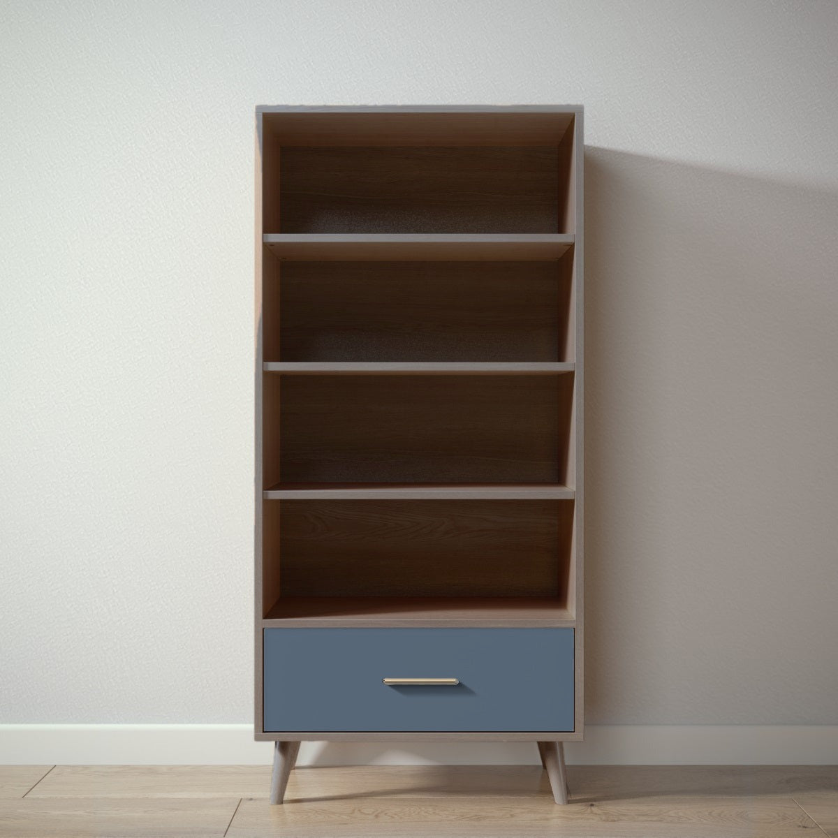 New York Bookcase in Aqua Grey / Navy finish
