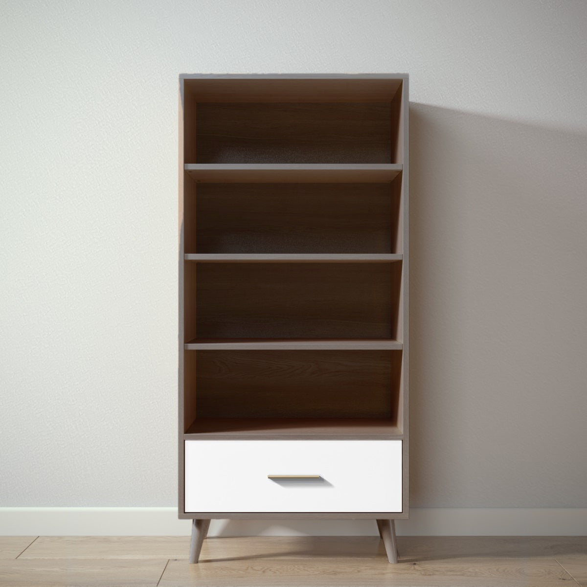 New York Bookcase in Aqua Grey / Solid White finish