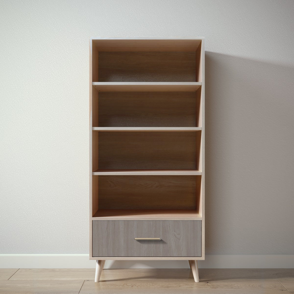 New York Bookcase in Ash / Aqua Grey finish