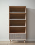New York Bookcase in Ash / Aqua Grey finish