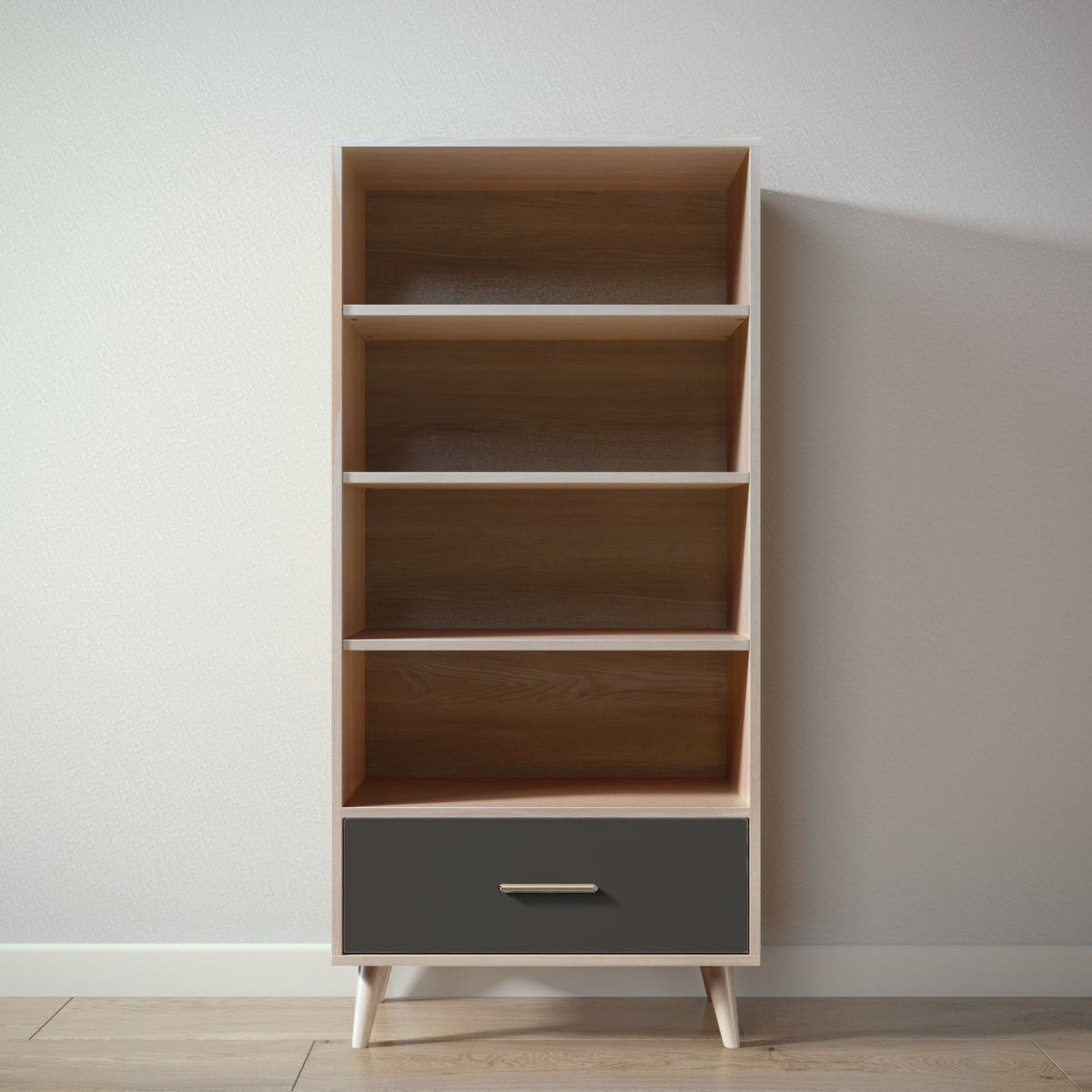 New York Bookcase in Ash / Peppercorn finish