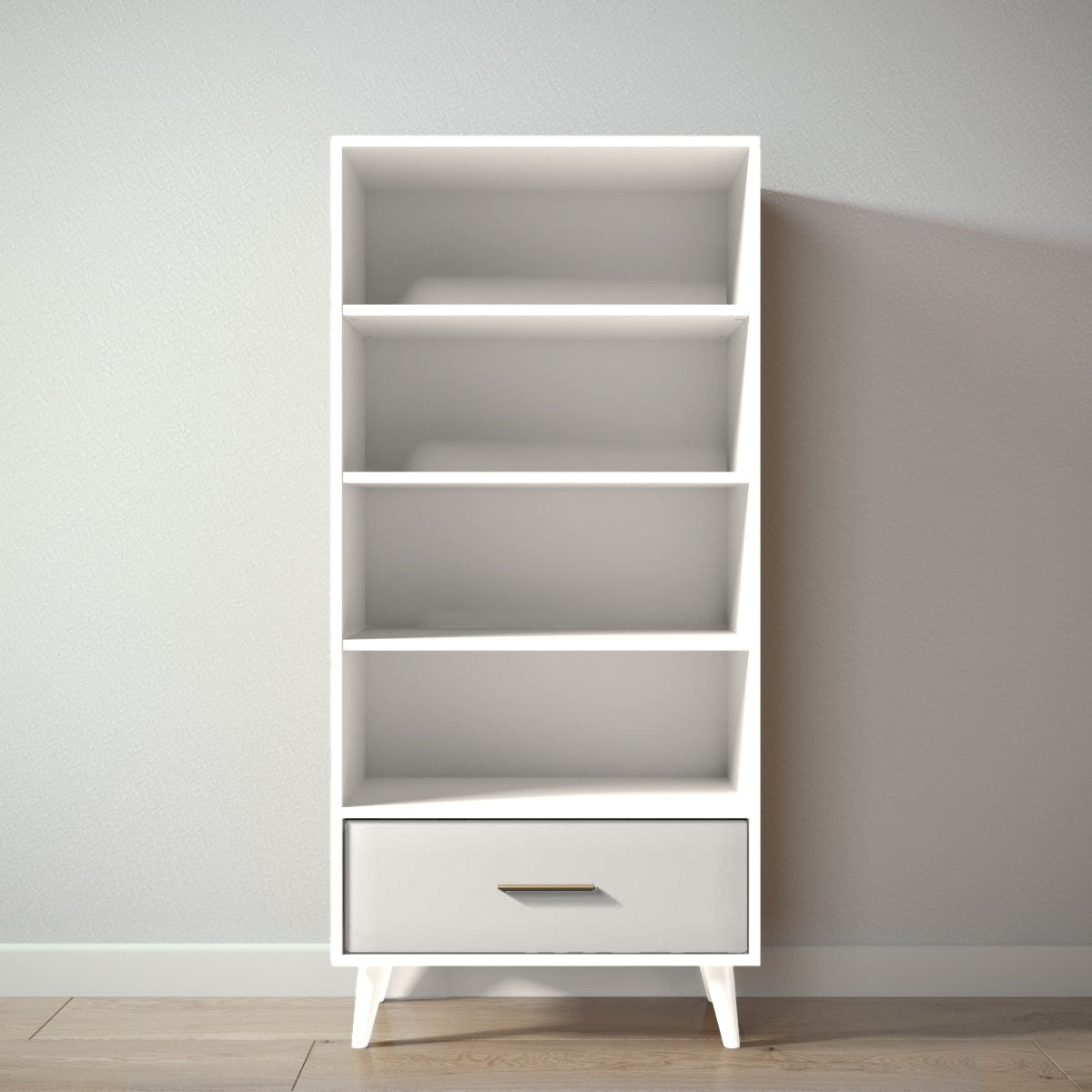 New York Bookcase in Bianco Satinato / Bianco Satinato finish
