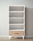 New York Bookcase in Bianco Satinato / Albero Puro finish