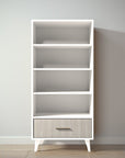 New York Bookcase in Bianco Satinato / Ash finish