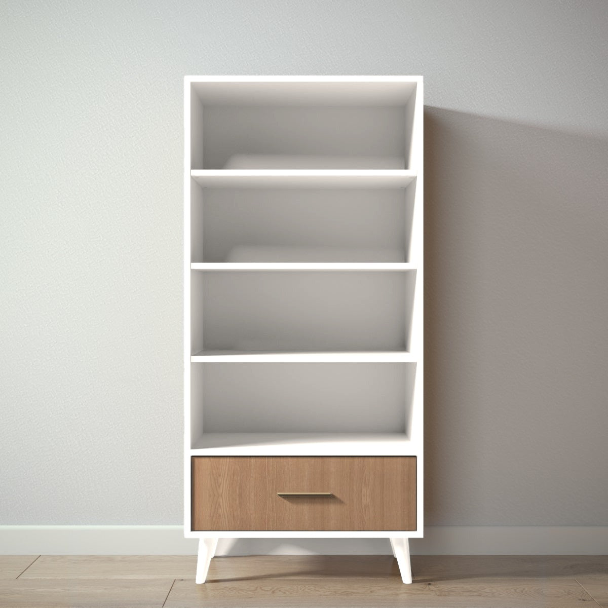 New York Bookcase in Bianco Satinato / Bruno Antico finish