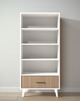 New York Bookcase in Bianco Satinato / Harvest finish