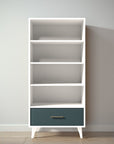 New York Bookcase in Bianco Satinato / Rosemary finish