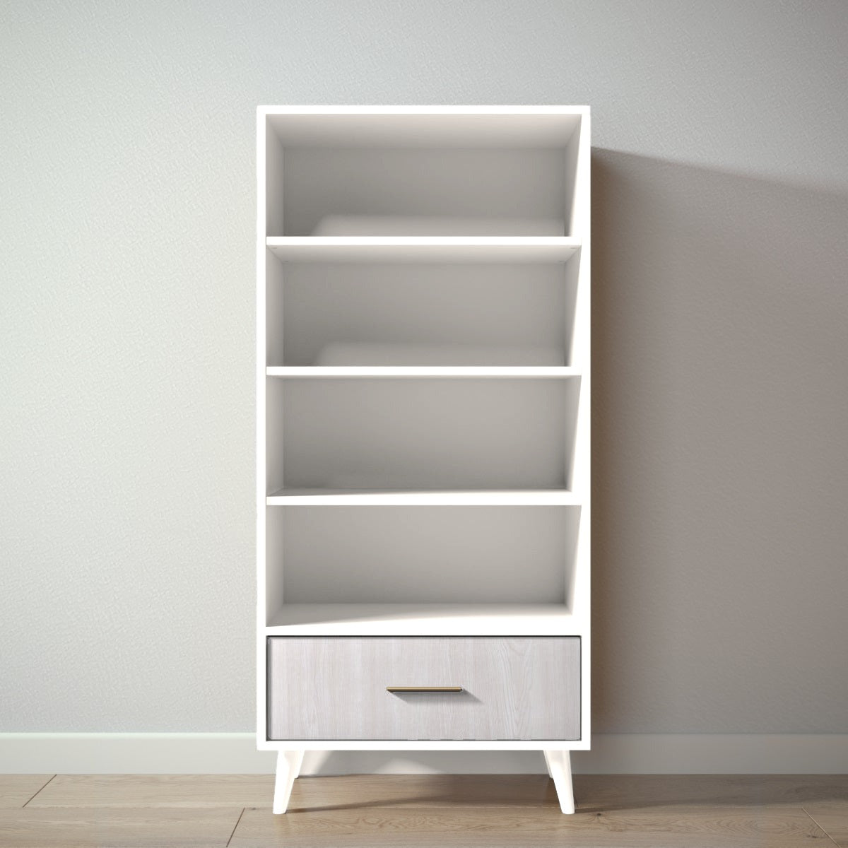 New York Bookcase in Bianco Satinato / Washed White finish