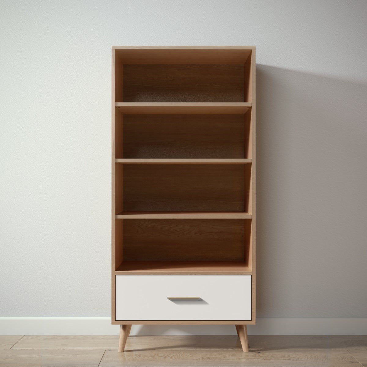 New York Bookcase in Harvest / Bianco Satinato finish