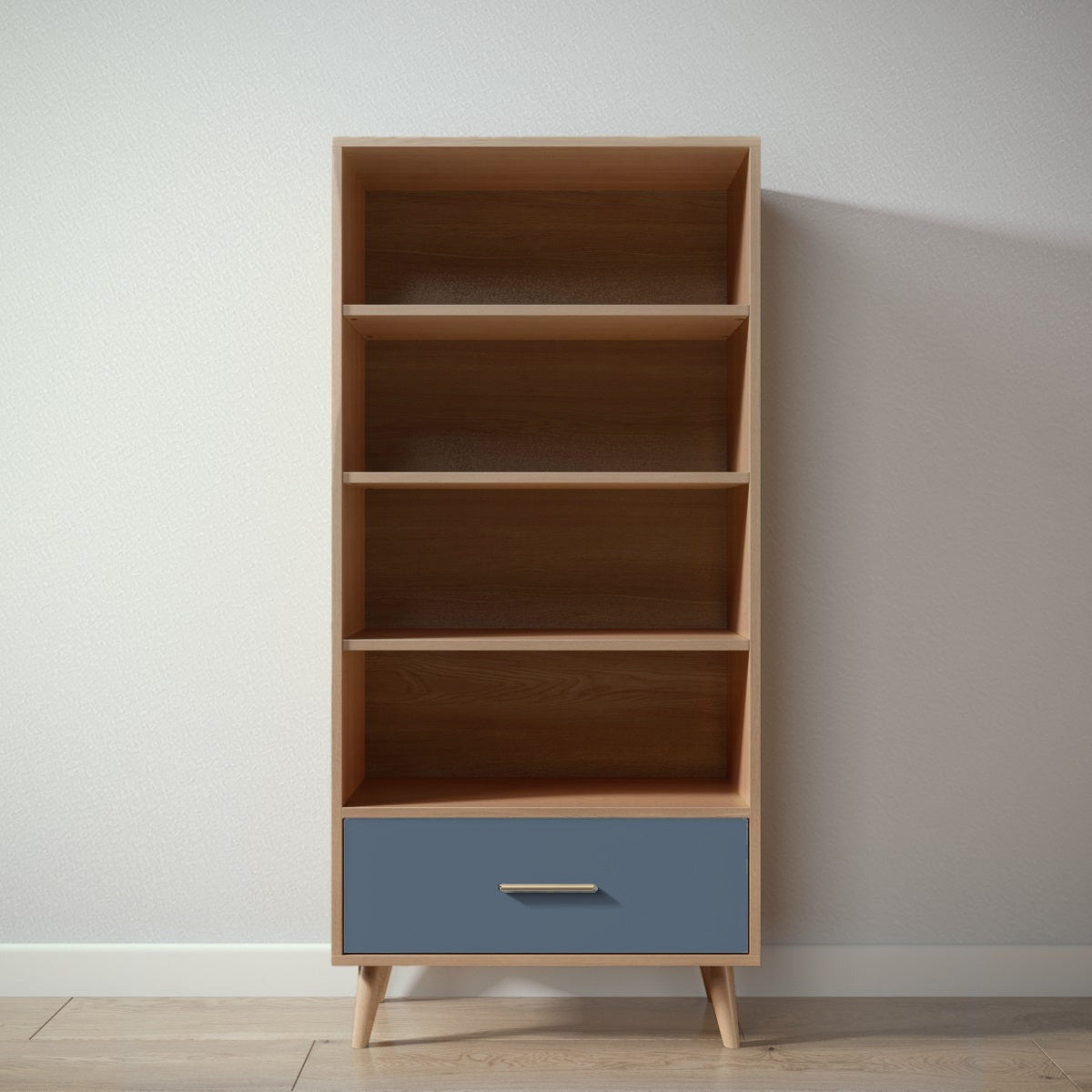 New York Bookcase in Harvest / Navy finish