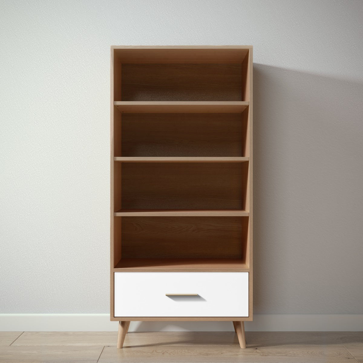 New York Bookcase in Harvest / Solid White finish