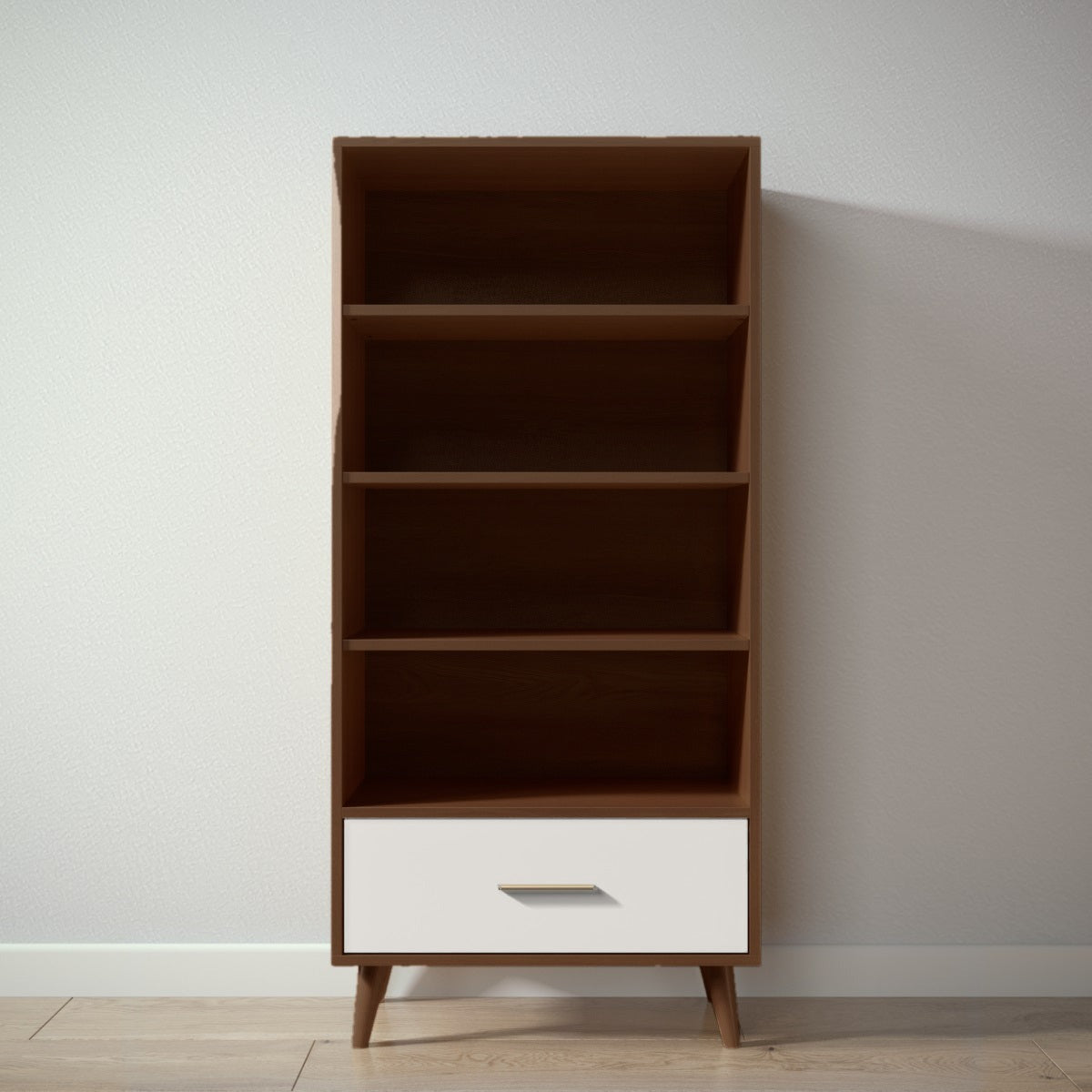 New York Bookcase in Nocello / Bianco Satinato finish