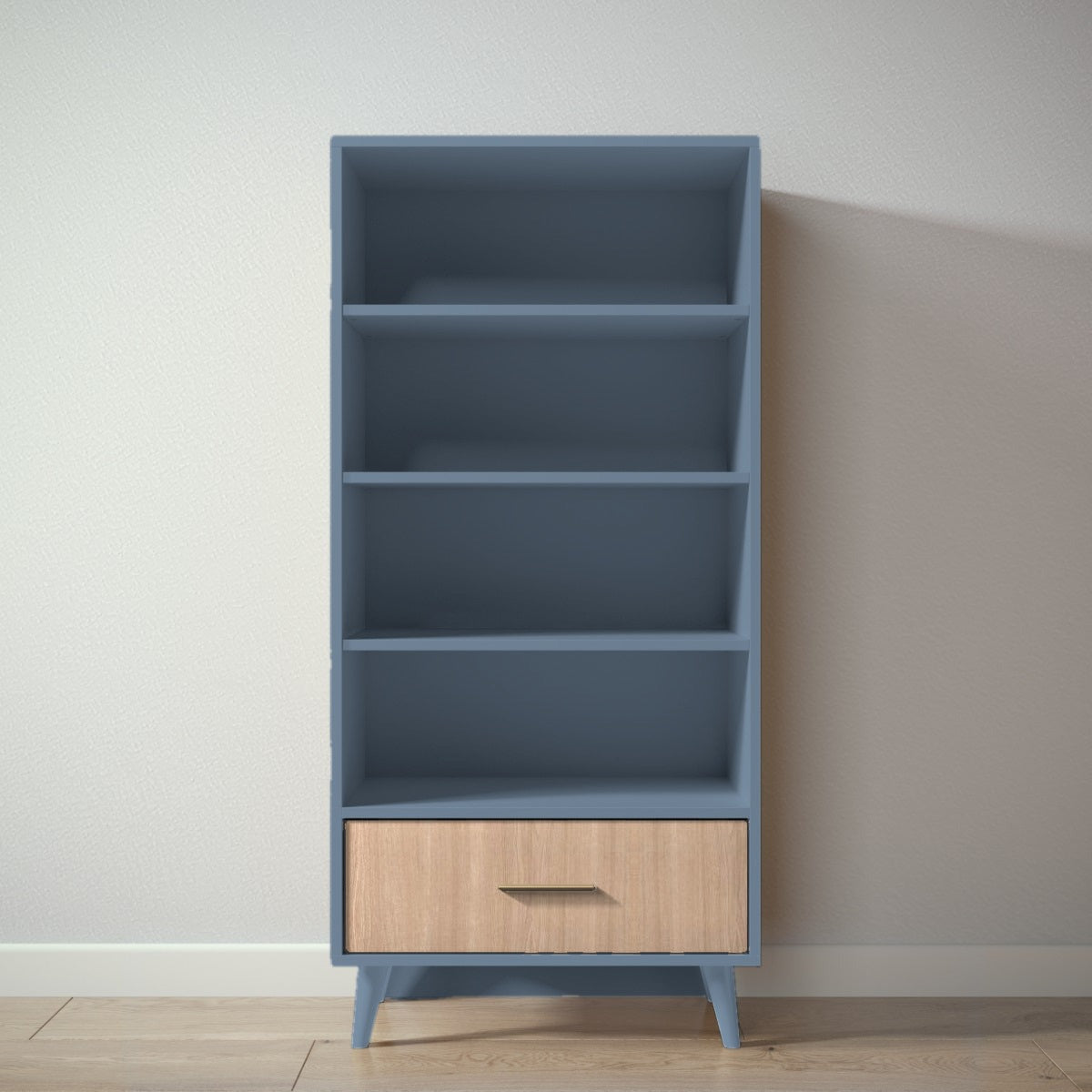 New York Bookcase in Navy / Albero Puro finish