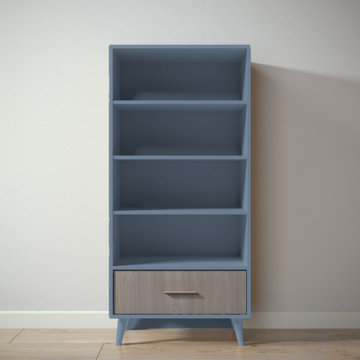 New York Bookcase in Navy / Aqua Grey finish