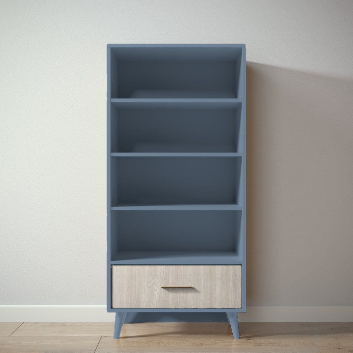 New York Bookcase in Navy / Ash finish