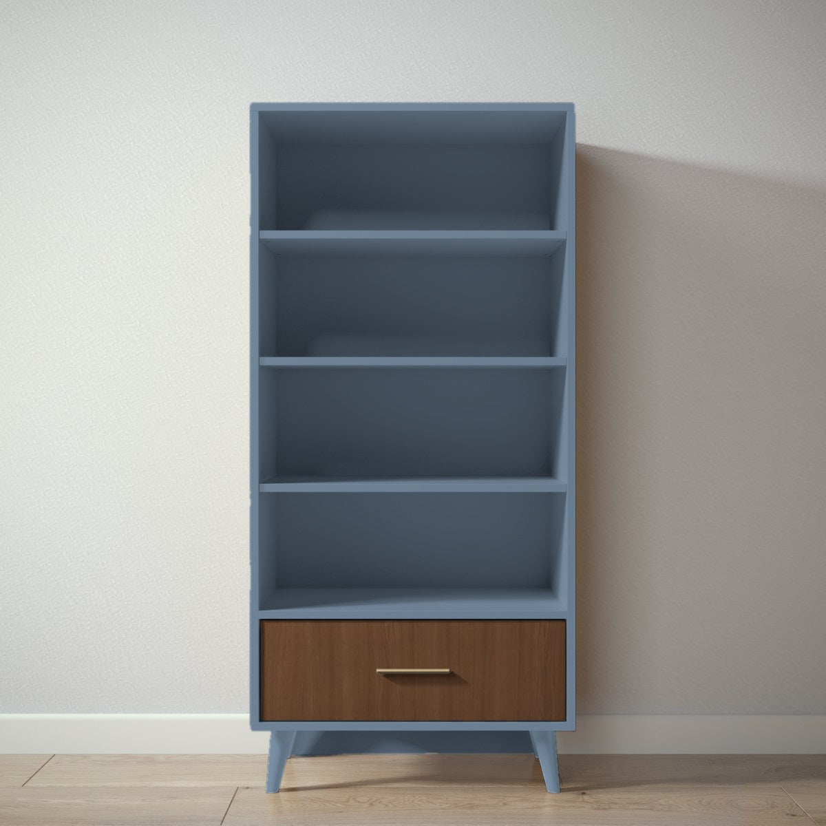New York Bookcase in Navy / Nocello finish