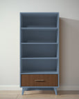 New York Bookcase in Navy / Nocello finish