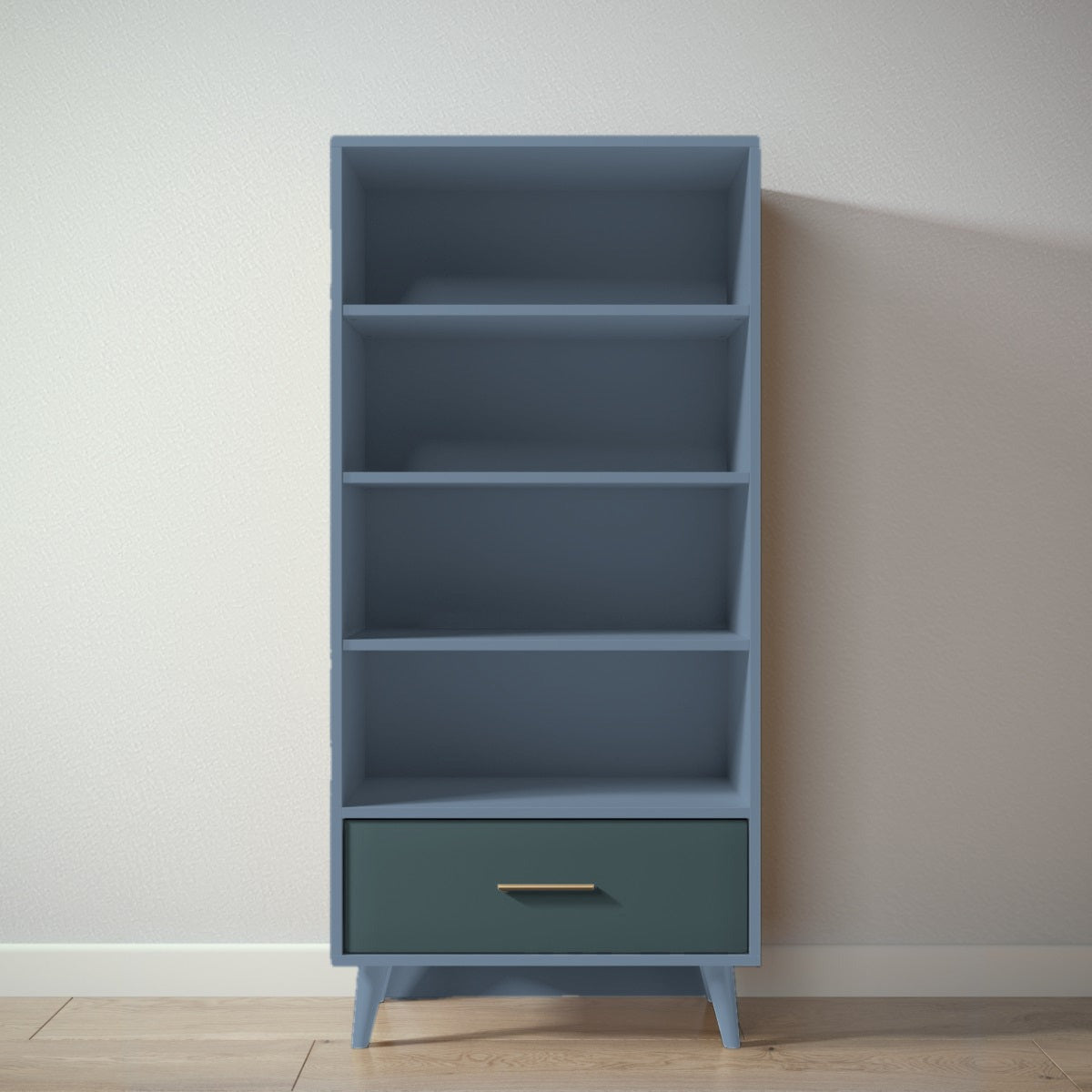New York Bookcase in Navy / Rosemary finish