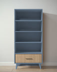 New York Bookcase in Navy / Sandstone finish