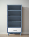 New York Bookcase in Navy / Solid White finish