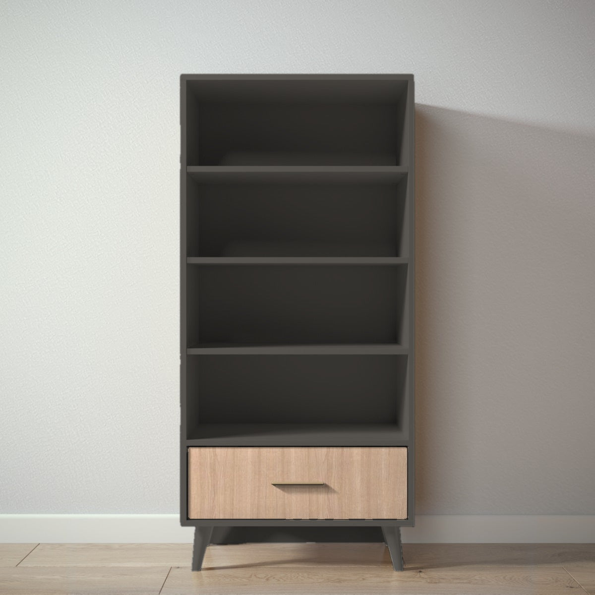 New York Bookcase in Peppercorn / Albero Puro finish