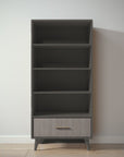 New York Bookcase in Peppercorn / Aqua Grey finish