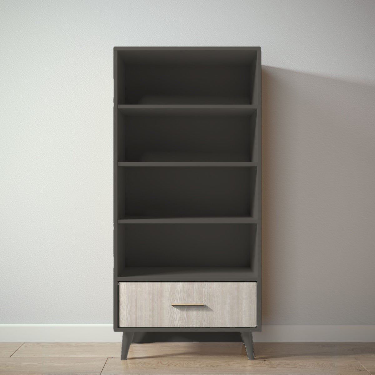 New York Bookcase in Peppercorn / Ash finish